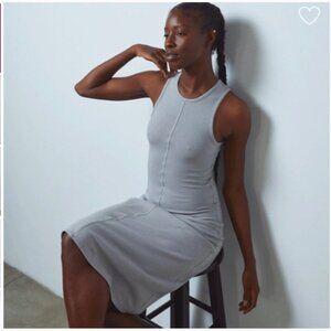NEW Lunya restore fitted dress Ambient Grey MEDIUM